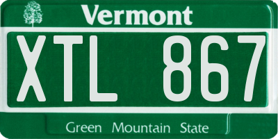 VT license plate XTL867