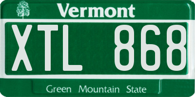 VT license plate XTL868