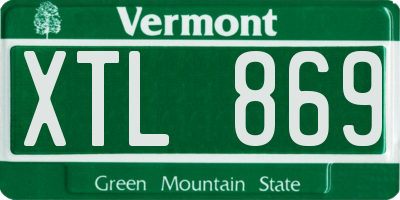 VT license plate XTL869