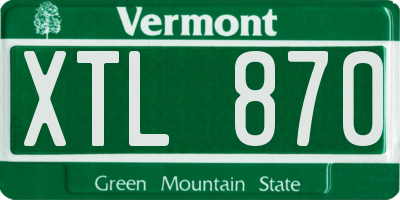 VT license plate XTL870