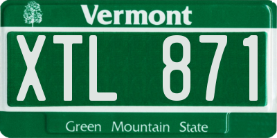 VT license plate XTL871