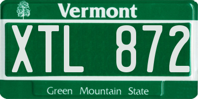 VT license plate XTL872