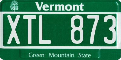 VT license plate XTL873