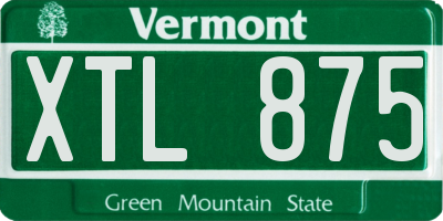 VT license plate XTL875