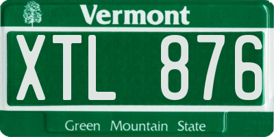 VT license plate XTL876
