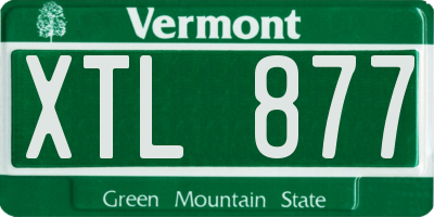 VT license plate XTL877