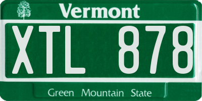 VT license plate XTL878
