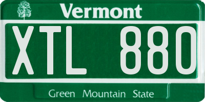 VT license plate XTL880