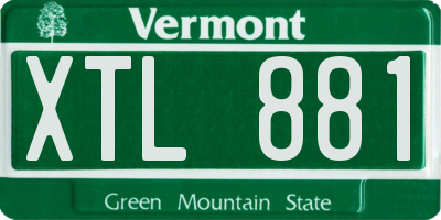 VT license plate XTL881