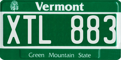 VT license plate XTL883