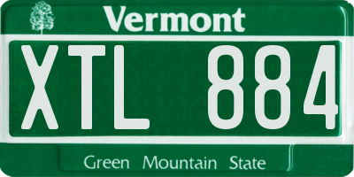 VT license plate XTL884