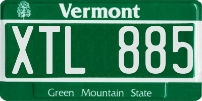 VT license plate XTL885