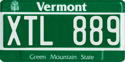 VT license plate XTL889