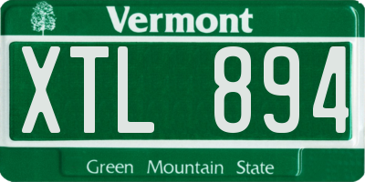 VT license plate XTL894