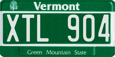 VT license plate XTL904