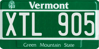 VT license plate XTL905