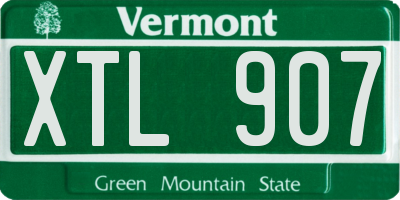 VT license plate XTL907