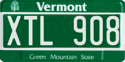VT license plate XTL908