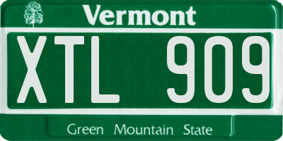 VT license plate XTL909