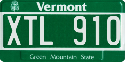 VT license plate XTL910