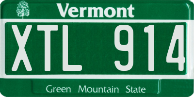 VT license plate XTL914