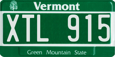 VT license plate XTL915