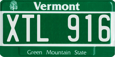 VT license plate XTL916
