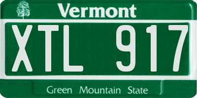 VT license plate XTL917