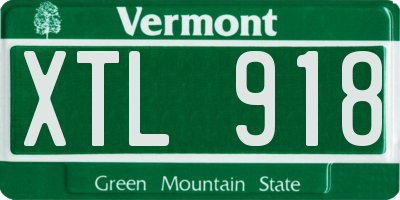 VT license plate XTL918