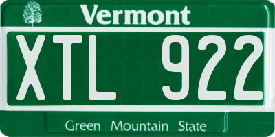 VT license plate XTL922