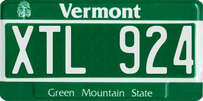 VT license plate XTL924