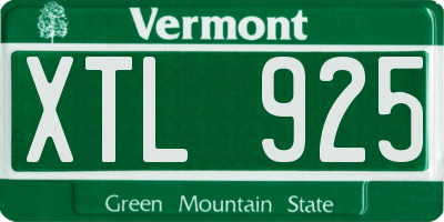 VT license plate XTL925