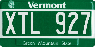 VT license plate XTL927