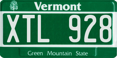 VT license plate XTL928