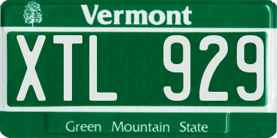 VT license plate XTL929