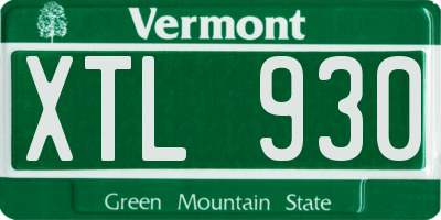 VT license plate XTL930