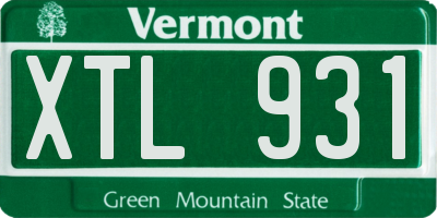 VT license plate XTL931