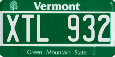 VT license plate XTL932