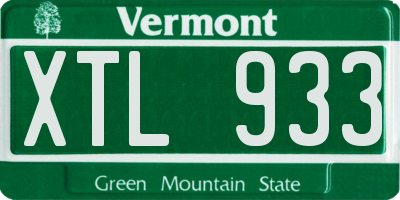 VT license plate XTL933