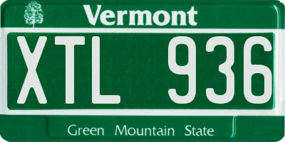 VT license plate XTL936