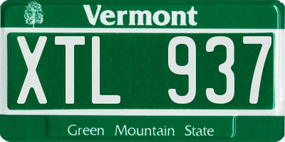 VT license plate XTL937