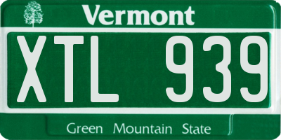VT license plate XTL939