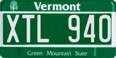 VT license plate XTL940