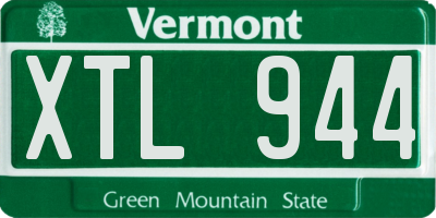 VT license plate XTL944