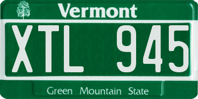 VT license plate XTL945