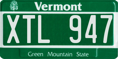 VT license plate XTL947