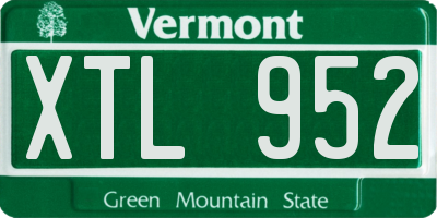 VT license plate XTL952