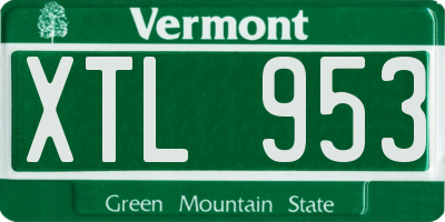 VT license plate XTL953