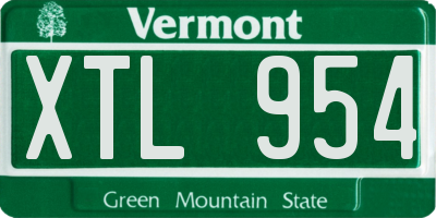 VT license plate XTL954
