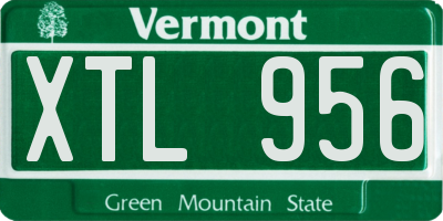VT license plate XTL956